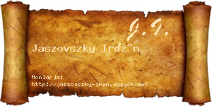 Jaszovszky Irén névjegykártya